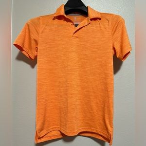 💰2/$10 Kids All in Motion Orange half button short sleeve shirt- size L(12/14)